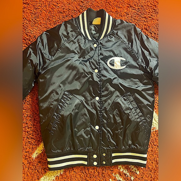 Champion shiny black reverse weave varsity jacket - Picture 4 of 4